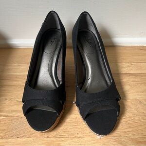 Elegant Black Peep-Toe Heels